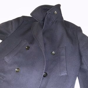 Navy HM double breasted pea coat 40r
